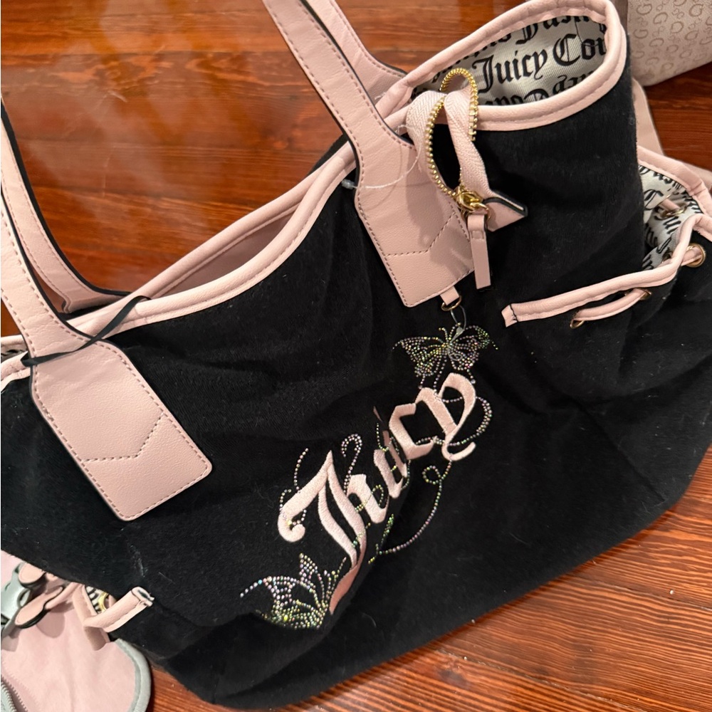 Juicy Couture Black and Pink Tote Bag